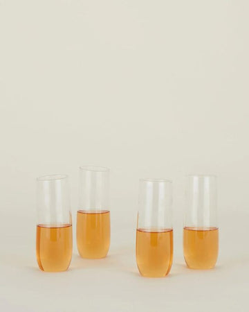 Organic Flute Glassware, Set of 4