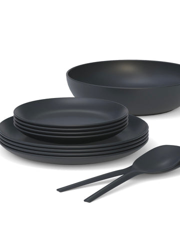11" Round Dinner Plate Set of 4 - Black