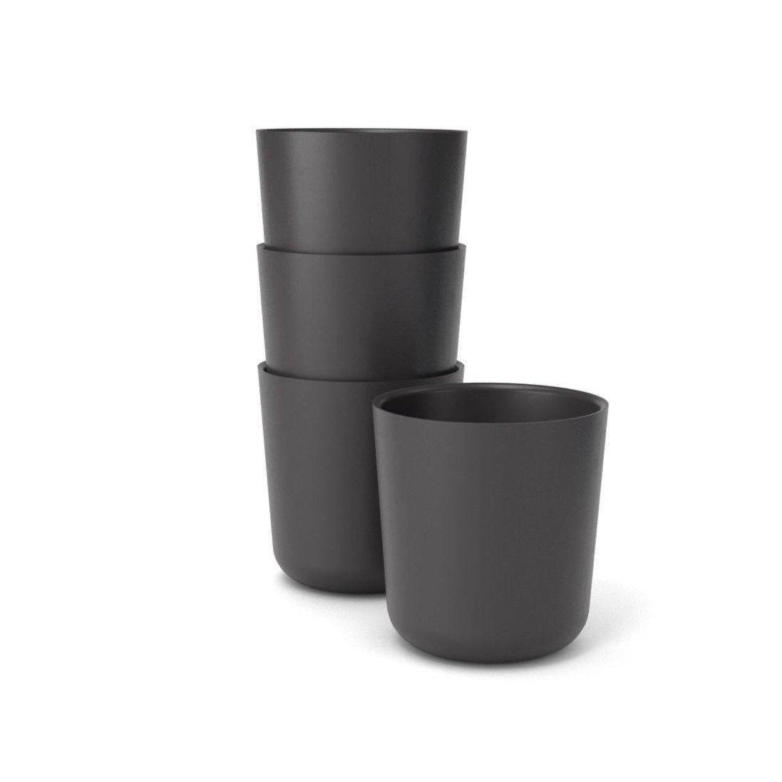 Bamboo Medium Cup - 4 Piece Set - Black