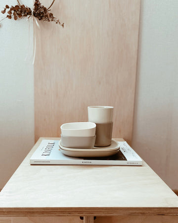 Bamboo Side Plate - 4 Piece Set - Stone