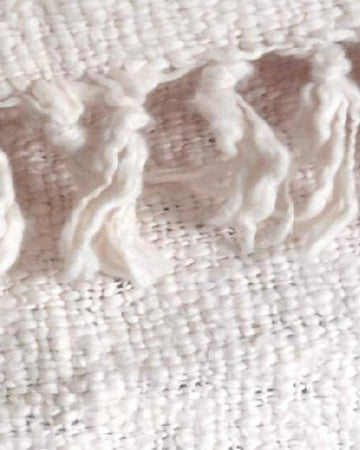 Textured Oxford Throw Blanket Cream