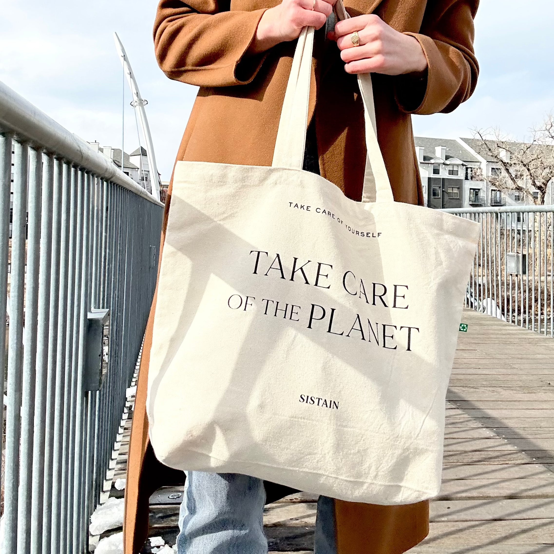 Take Care of Yourself / Take Care of the Planet Large Tote